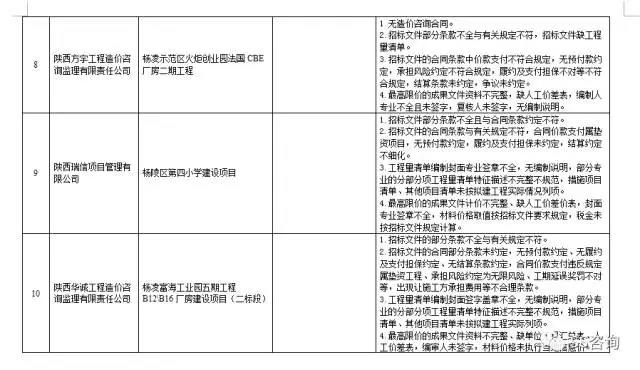 工程造價(jià)咨詢、招標(biāo)代理企業(yè)問題列表